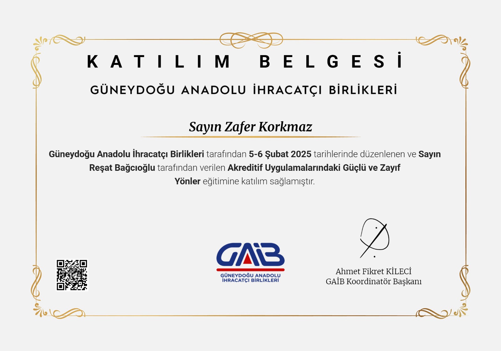 Letter of Credit Management - Southeastern Anatolian Exporters' Association (GAİB)