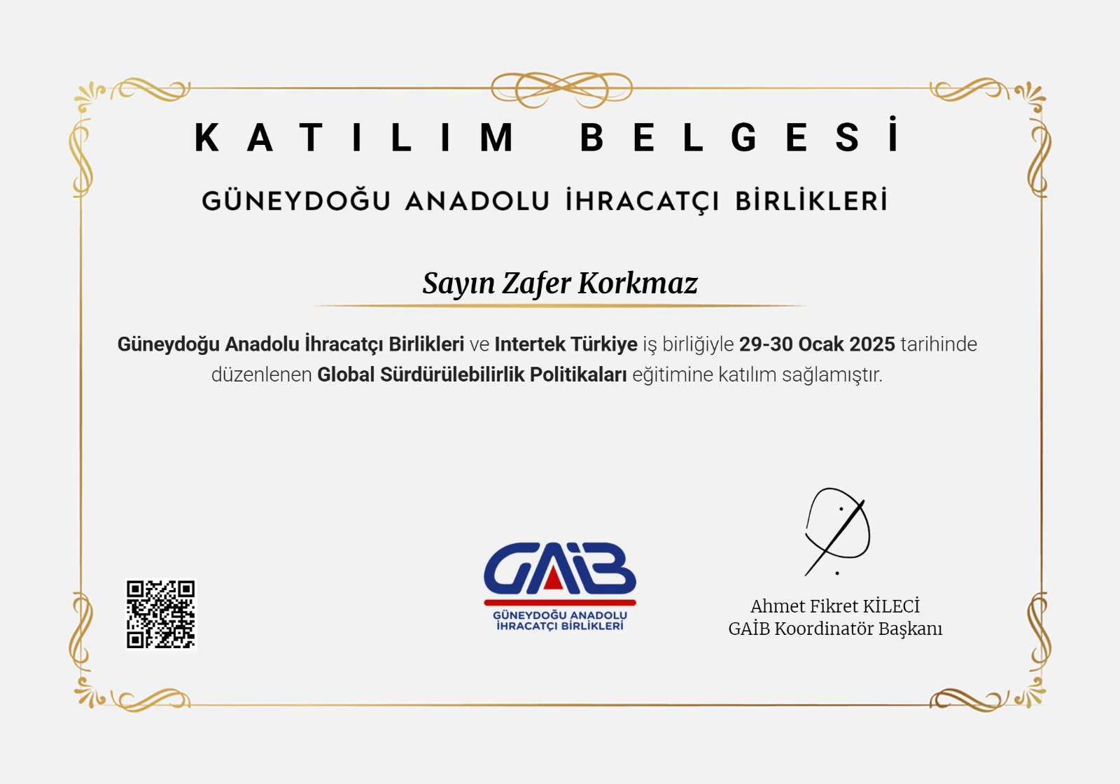 Global Sustainability Practices - Southeastern Anatolian Exporters' Association (GAİB)