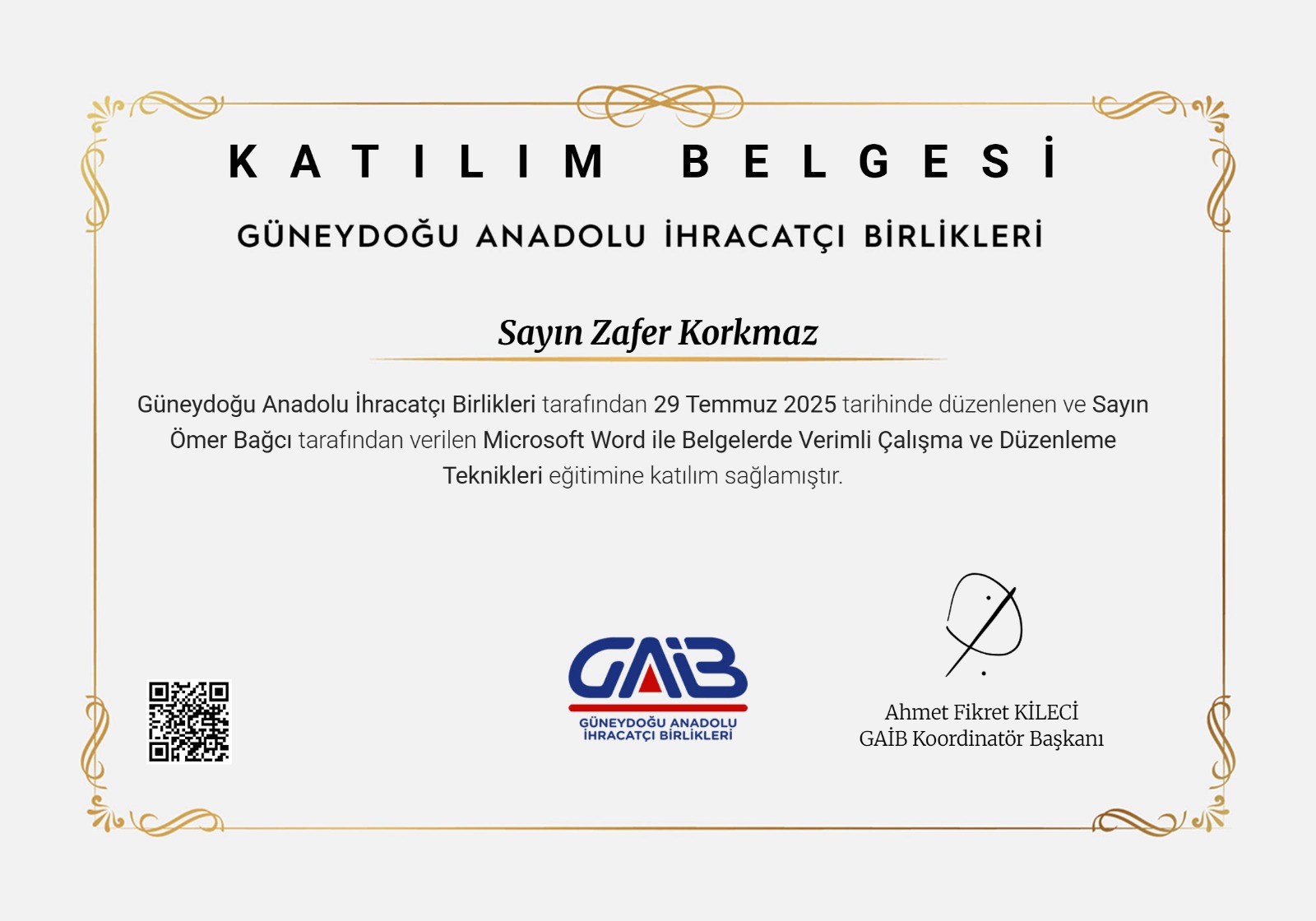 MS Word for Business - Southeastern Anatolian Exporters' Association (GAİB)